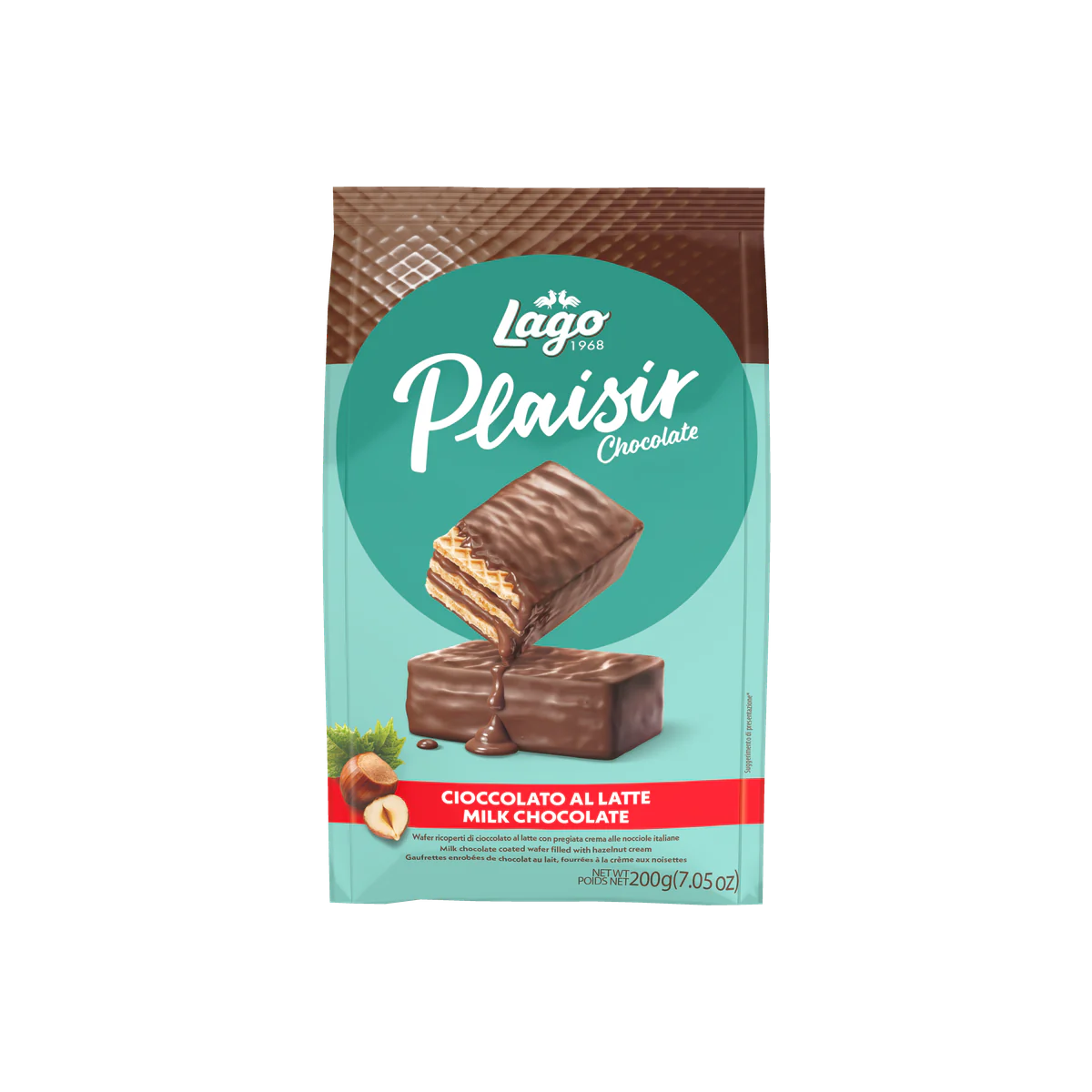Официална опаковка Lago Plaisir Chocolate – млечен шоколад, 200 г, артикул 255