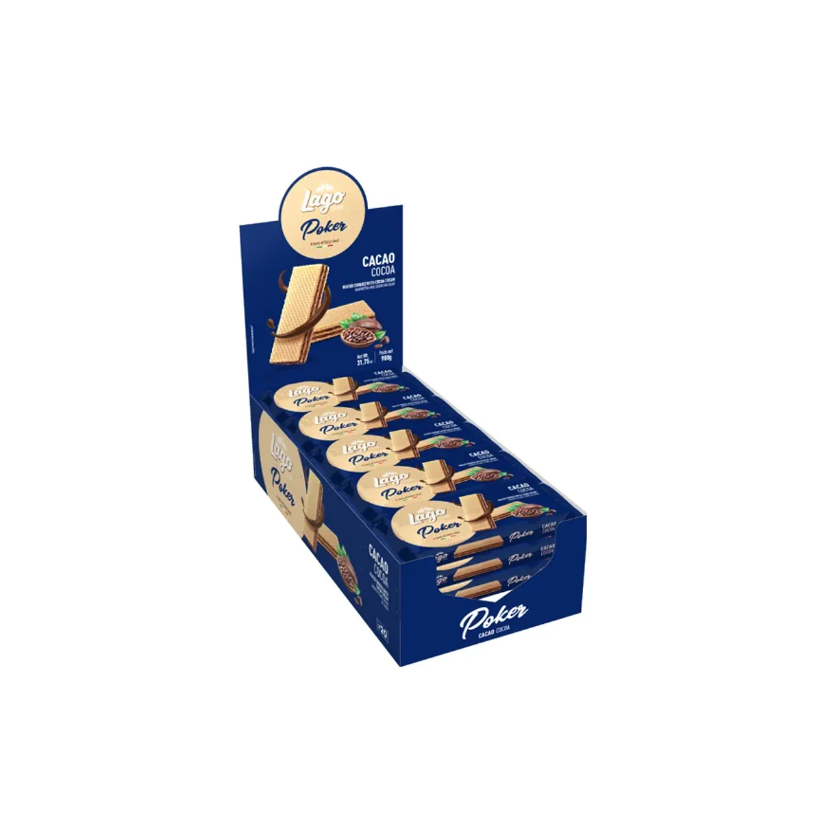 Официална опаковка Lago Poker – какао, 900 г · 20 × 45g, артикул 320