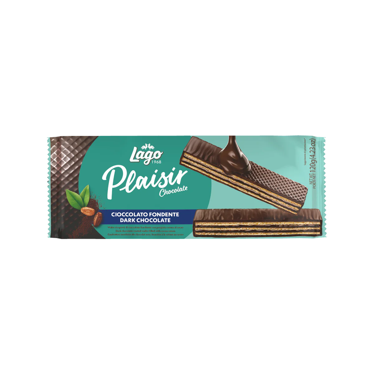 Официална опаковка Lago Plaisir Chocolate – черен шоколад, 120 г, артикул 433