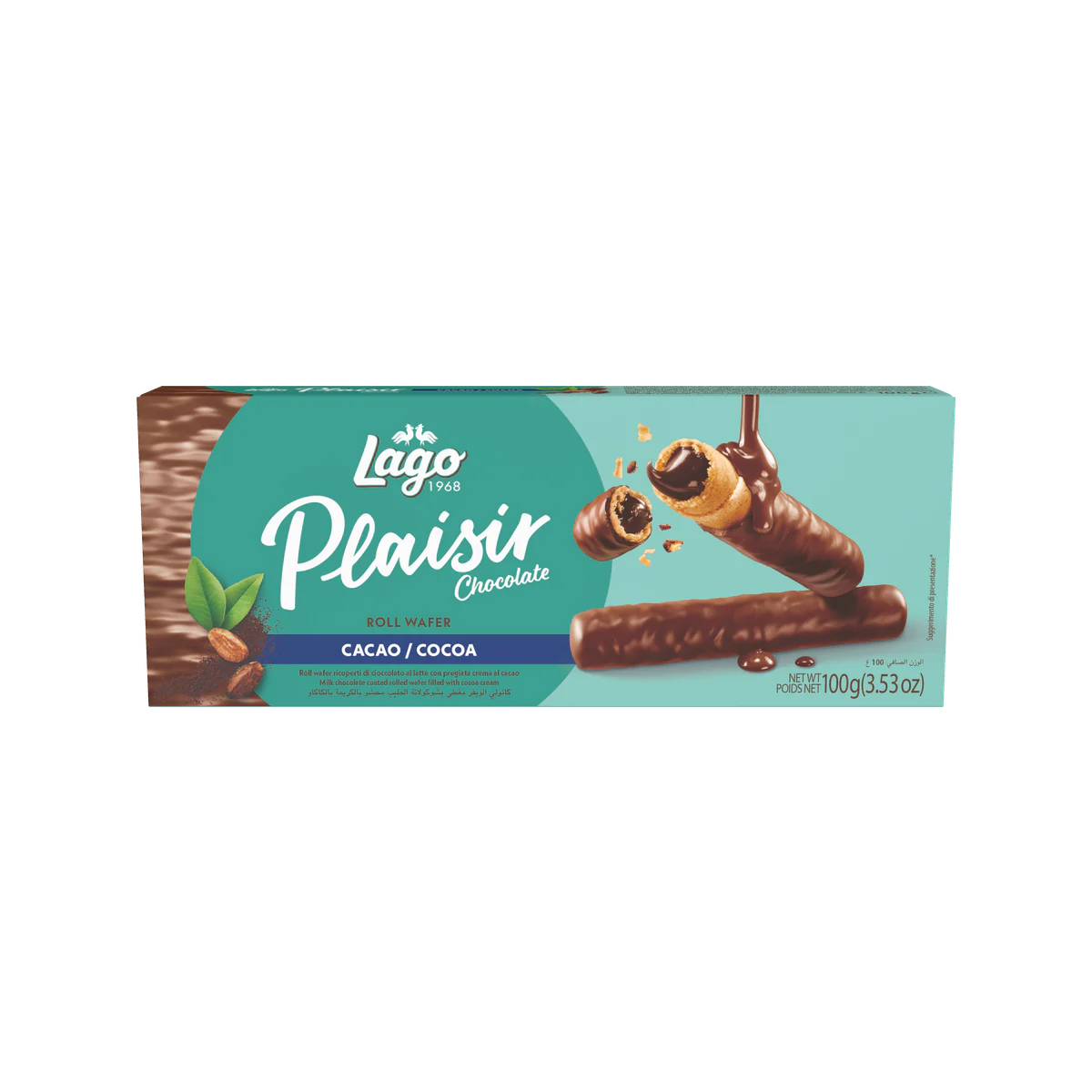 Официална опаковка Lago Plaisir Roll – какао, 100 г, артикул 495