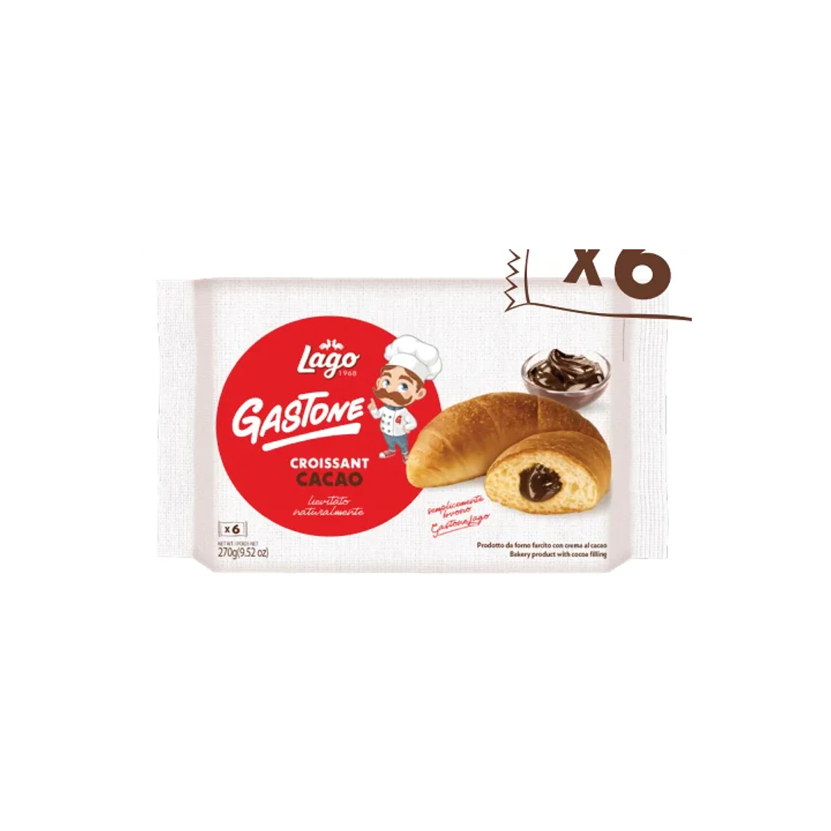 Официална опаковка Lago Кроасани – какао, 270 г · 6 × 45g, артикул G709