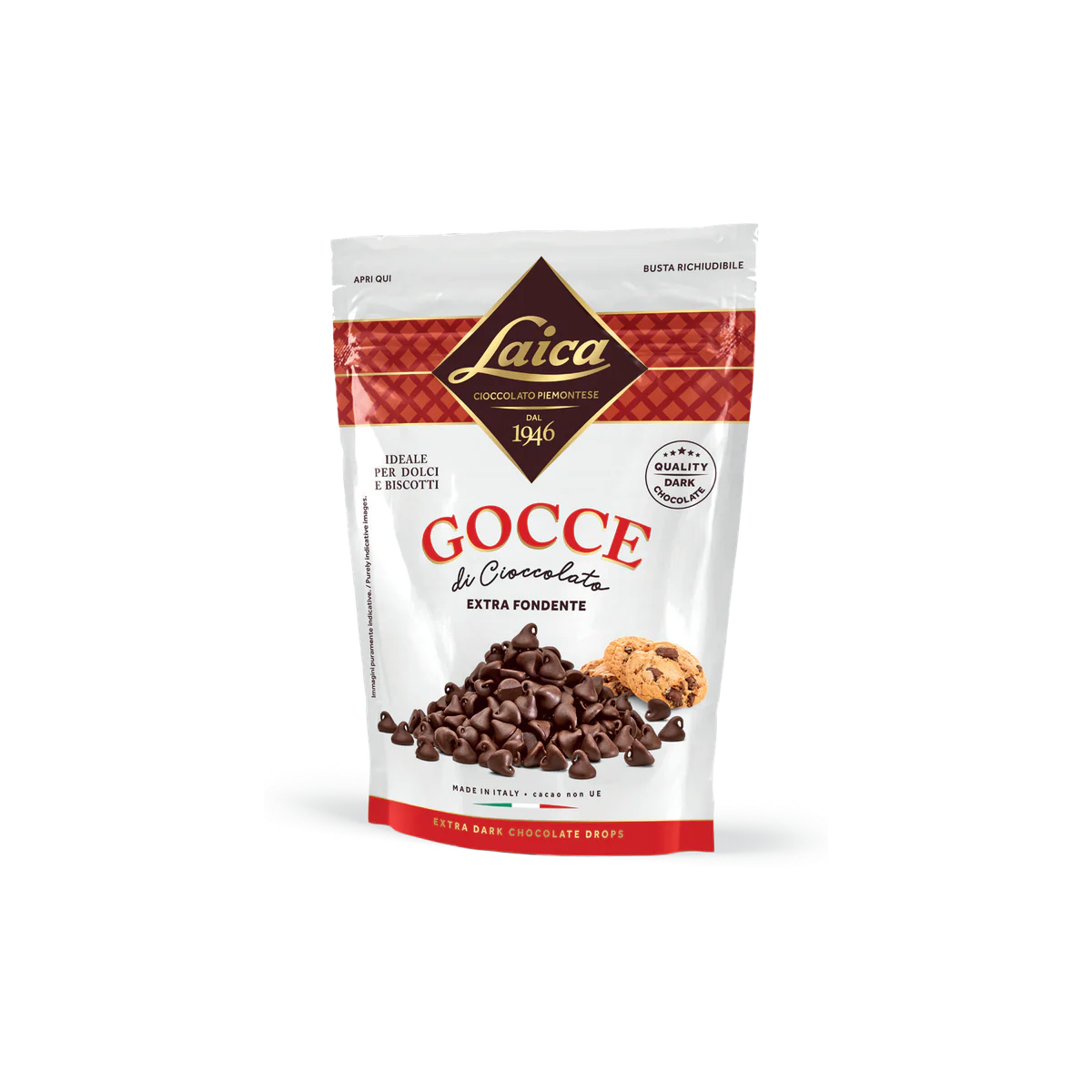 Официална опаковка Laica Капки от екстра черен шоколад, 160 g, артикул C5995