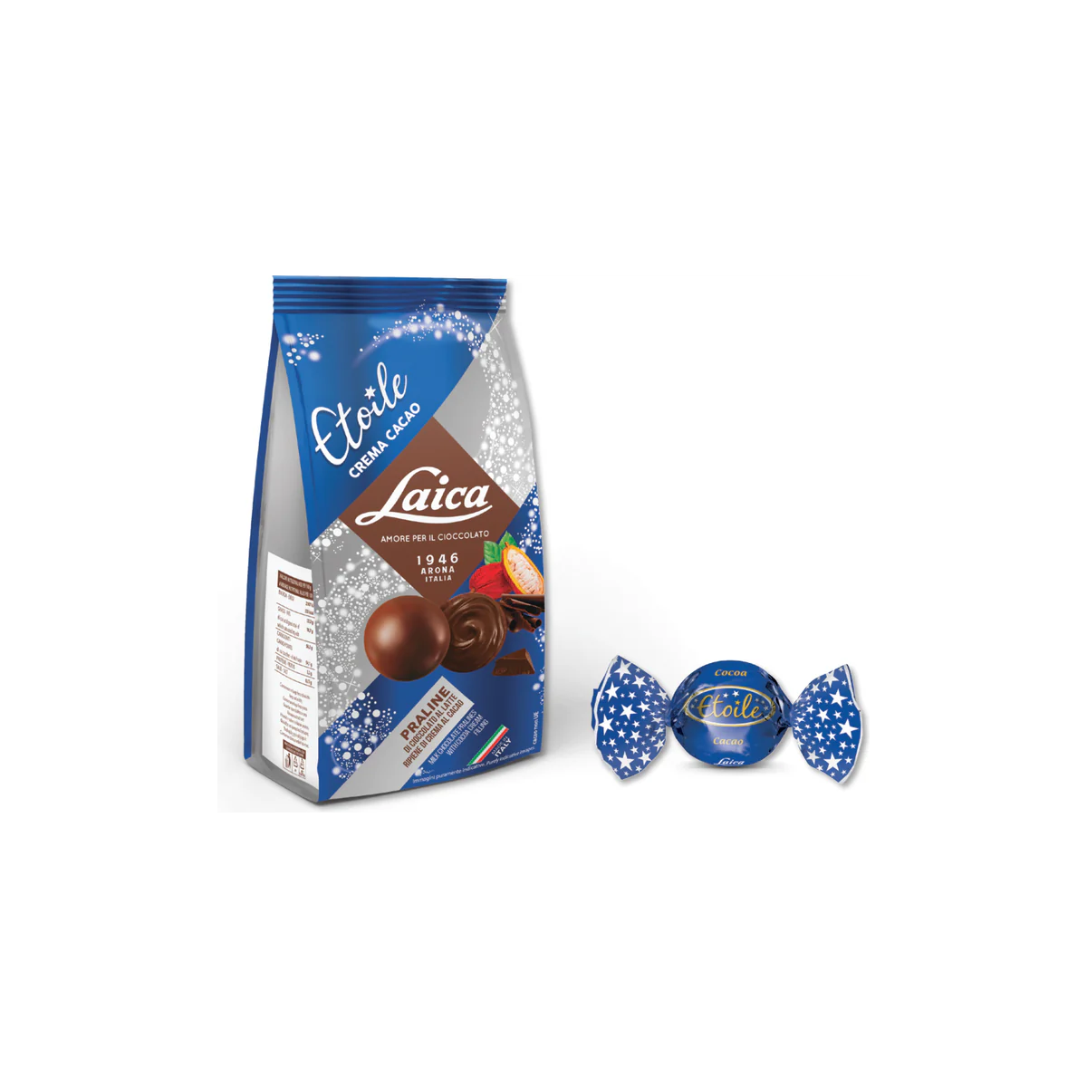 Официална опаковка Laica Etoile – бонбони от млечен шоколад с какао, 90 g, артикул C6589