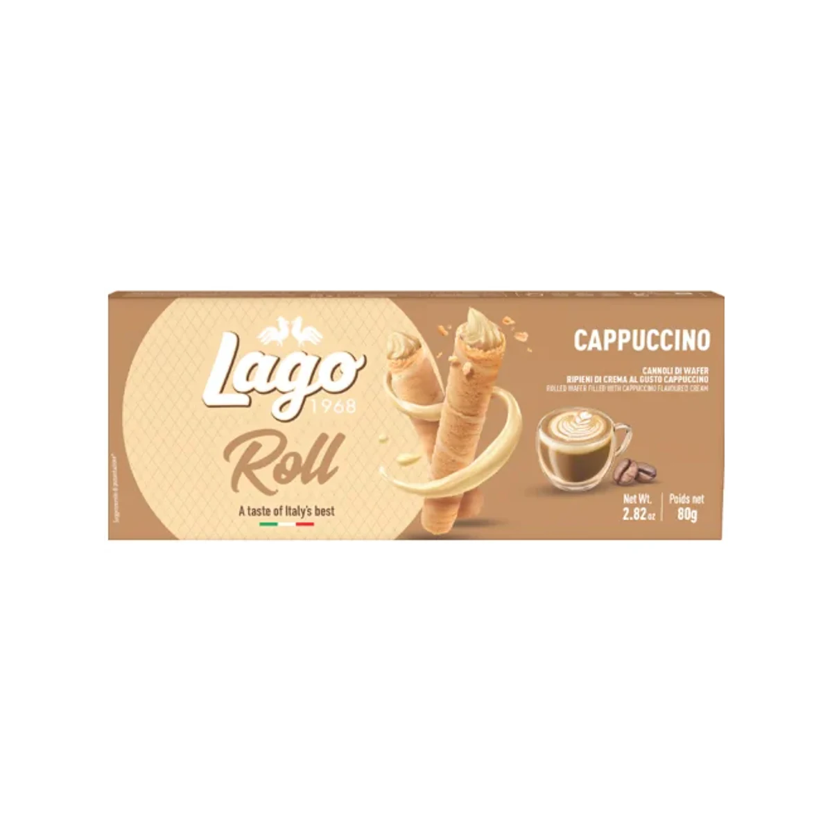 Официална опаковка Lago Roll – капучино, 80 г, артикул 531
