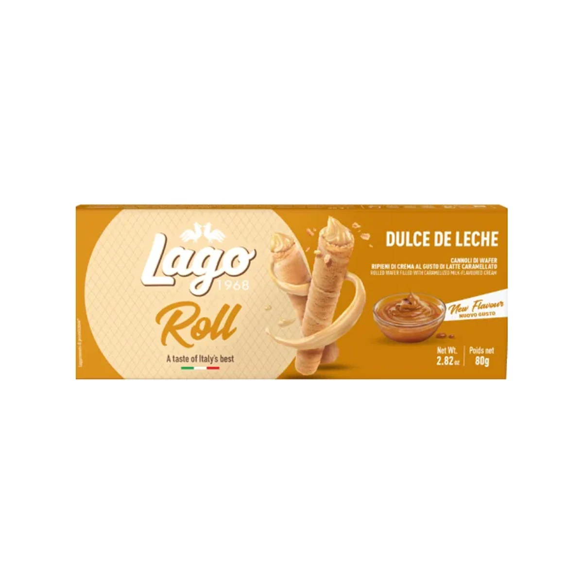 Официална опаковка Lago Roll – дулсе де лече, 80 г, артикул 543