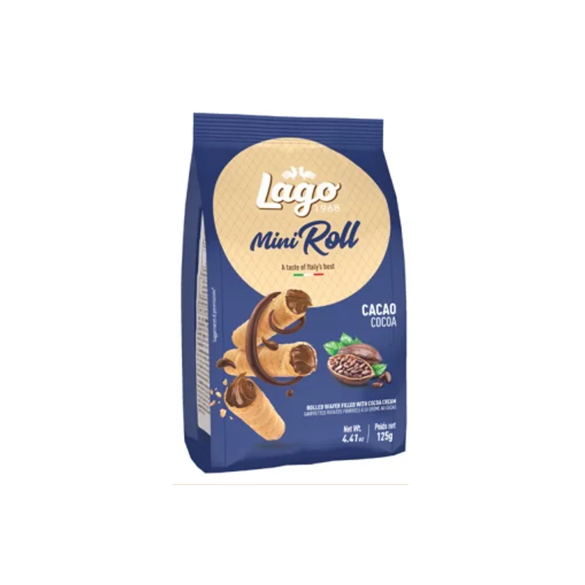 Официална опаковка Lago Mini Roll – какао, 125 г, артикул 550