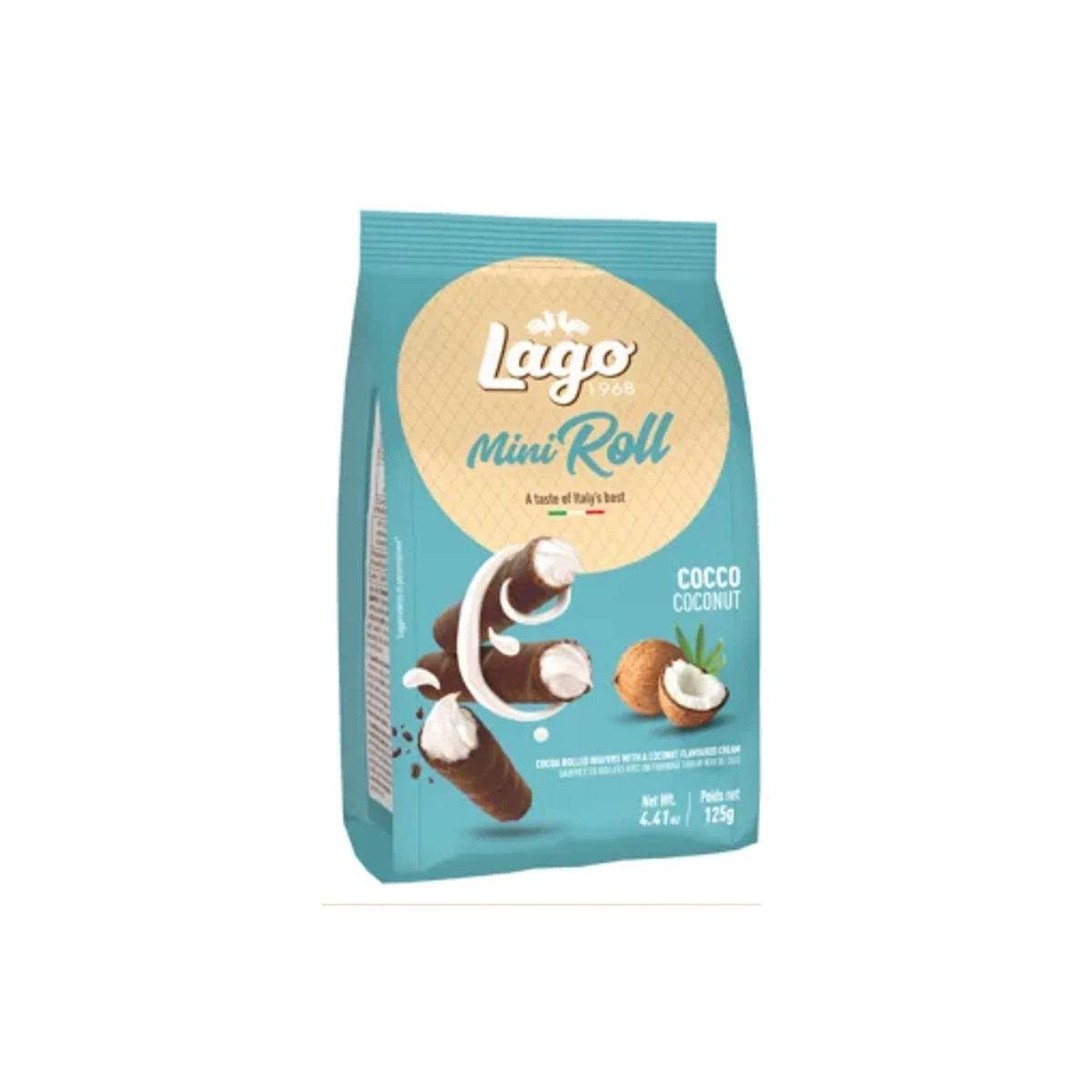 Официална опаковка Lago Mini Roll – кокос, 125 г, артикул 552