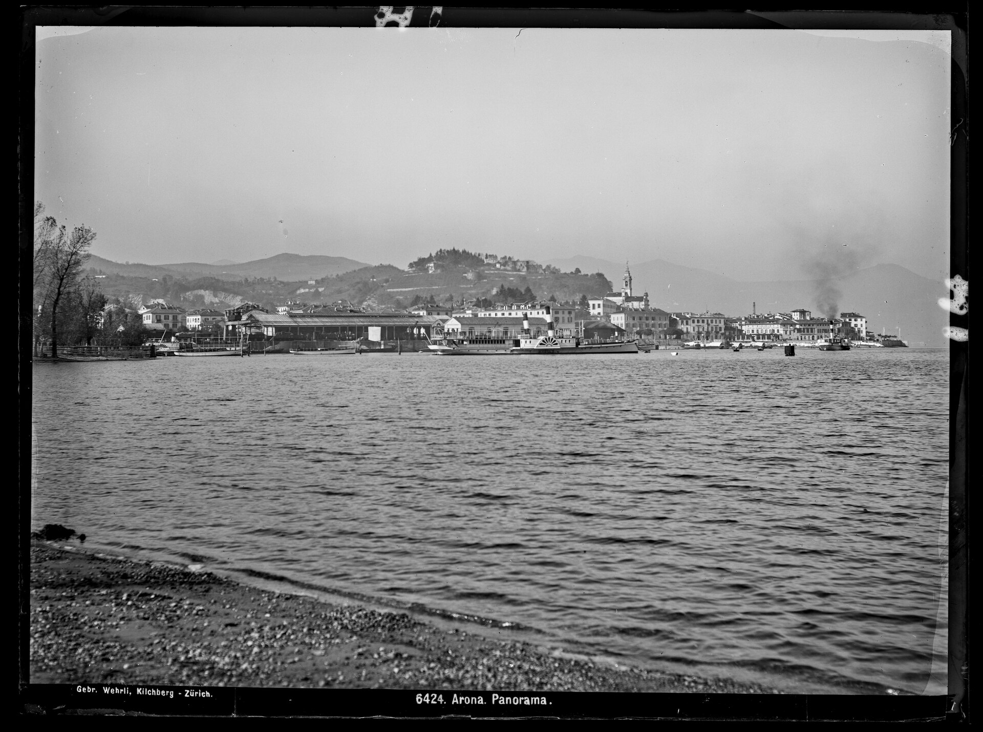 Историческа панорама на Арона край Лаго Маджоре от 1907 година
